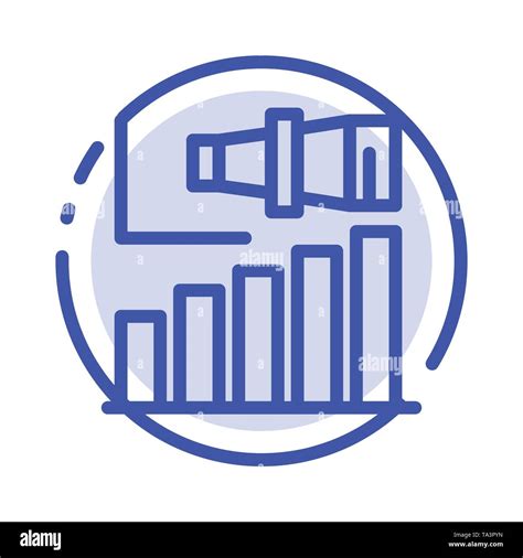 Business Long Modern Term Vision Blue Dotted Line Line Icon Stock