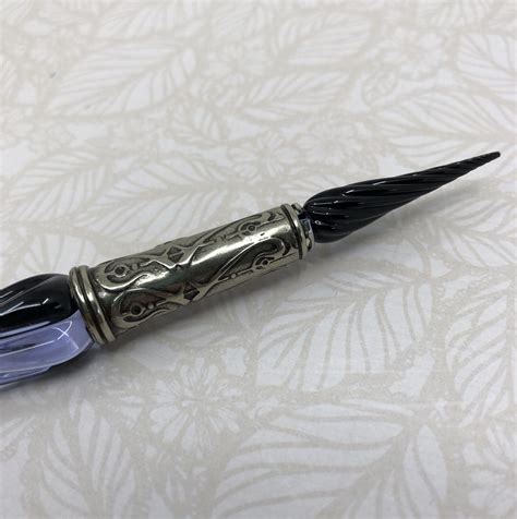 Bortoletti Entwined Glass Murano Glass Dipping Pen With Glass Or Metal