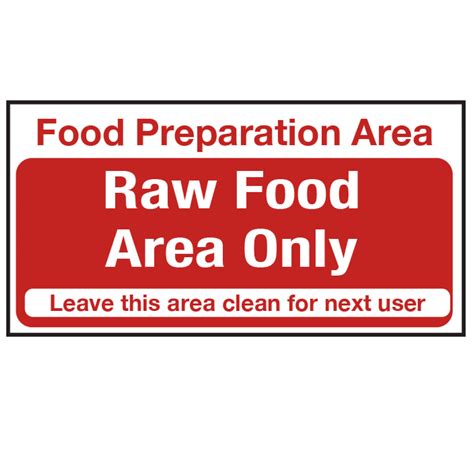 Food Preparation Area Raw Food Only Self Adhesive Vinyl