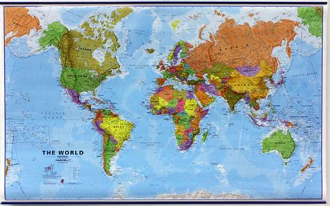 World Maps International Political Wall Map Large Hanging Strips