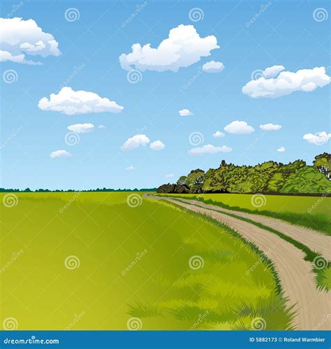 Countryside Road Stock Vector Illustration Of Track Spring 5882173
