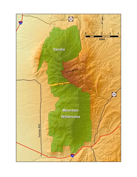 Map Of New Mexicos Sandia Mountain Wilderness The Sandia Mountains