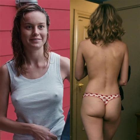 Brie Larson Big Tits Hard Nipples And Naked In Thong Panties Showing