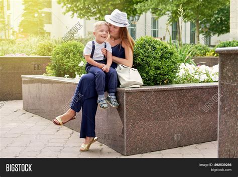 Mom Holds Son Her Lap Image Photo Free Trial Bigstock