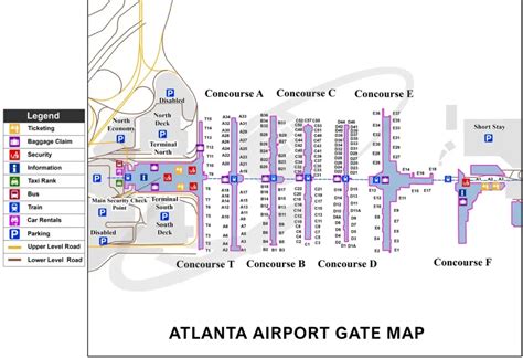 Atlanta Airport Gate Map Domestic And International Terminal
