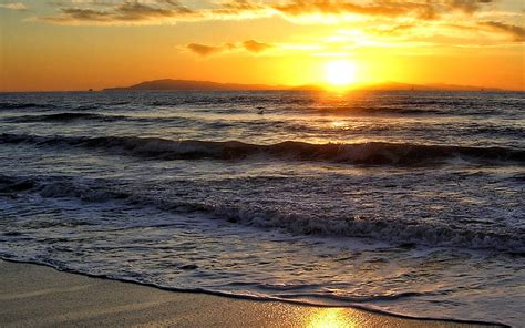 Channel Islands Sunset Beach Yellow Sunset Channel Islands Hd