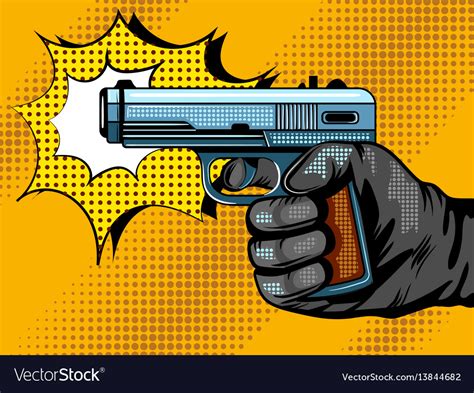 gun shooting pop art royalty free vector image