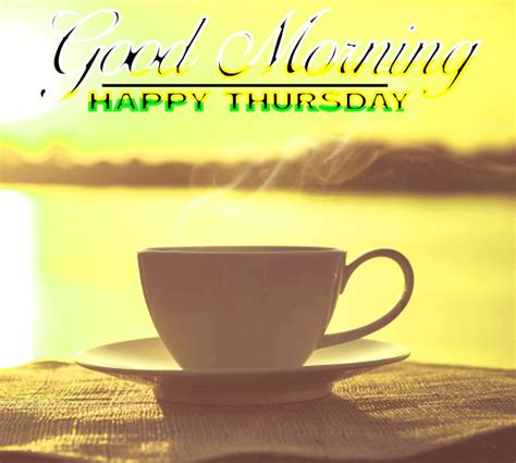 Good Morning Happy Thursday Images With Coffee Sunset Hd Download
