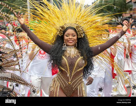 Performers And Dancers At The Notting Hill Carnival In West London It