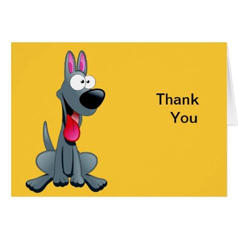 Gray Funny Dog Thank You Card Zazzle
