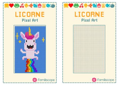 Find and save images from the pixel art collection. Pixel Art Licorne Arc-en-ciel
