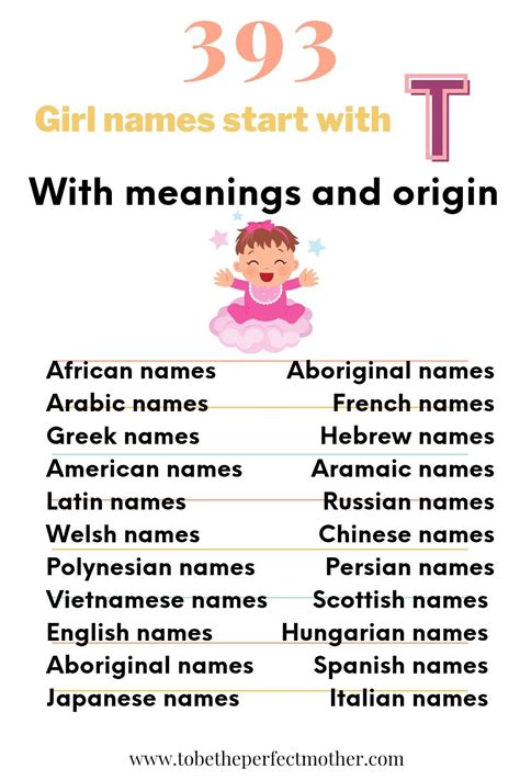 A List Of 393 Girl Names That Start With T With Meanings And Origin In