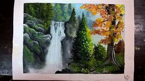 Waterfall Acrylic Painting Acrylic Painting Painting Canvas