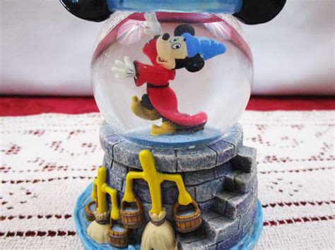 Vintage Disney Sorcerer Mickey Resin And Lucite Snow Globe Disneyana