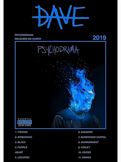 Dave Psychodrama Album Art Minimalist Poster By Geraldwestian