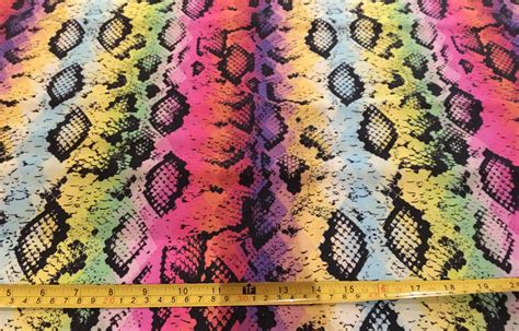 Rainbow Snakeskin Bright Print 100 Cotton Fabric Fat Quarterhalf