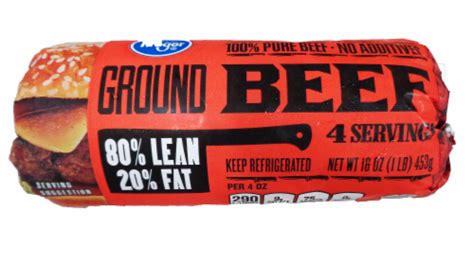 Kroger® 80 Lean Ground Beef Chub 1 Lb Fred Meyer