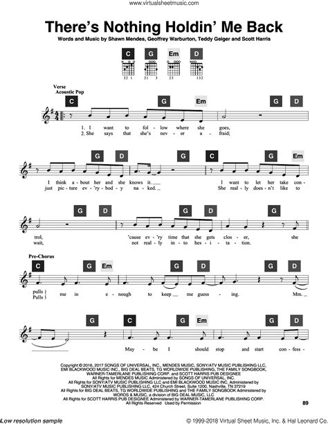 Theres Nothing Holdin Me Back Sheet Music For Guitar Solo Chordbuddy