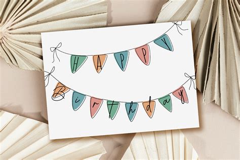 Birthday Card Printable Template Cute Graphic By