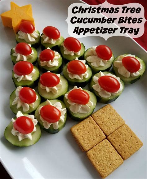 On christmas eve and christmas grinch kabobs are the best appetizers for christmas parties! Fun Christmas appetizer idea- Cucumber Bites Christmas Tree #YogurtInspiration #ad | Holiday ...