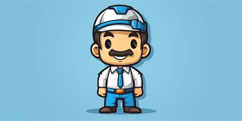 Premium Ai Image Civil Engineer Mascot For A Company Logo Line Art