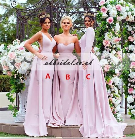 Mismatched Mermaid Bridesmaid Prom Dress Different Styles Applique Br Okbridal Mermaid