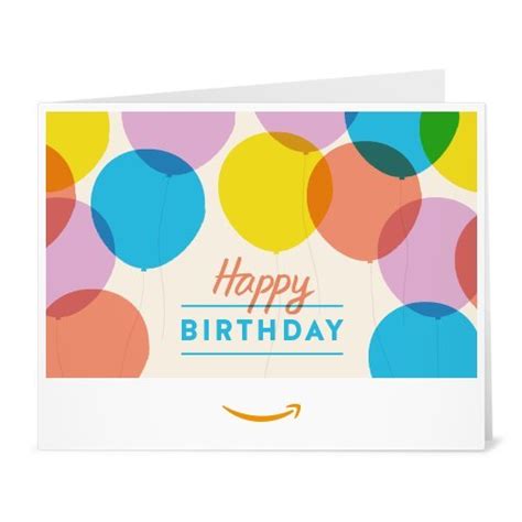 Amazon Gift Card Print Happy Birthday Balloons