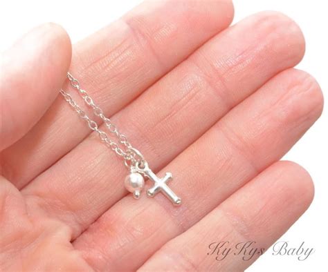 Baby Cross Necklace Baptism Gifts Baptism Jewelry Baby Etsy