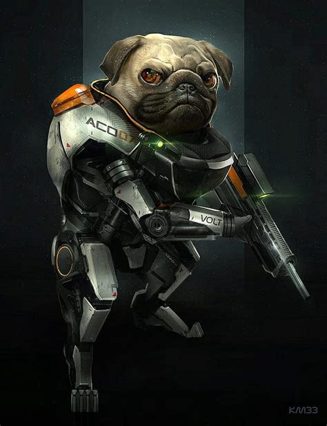 Cyborg Pug Concept Art Characters Character Art Canine Art