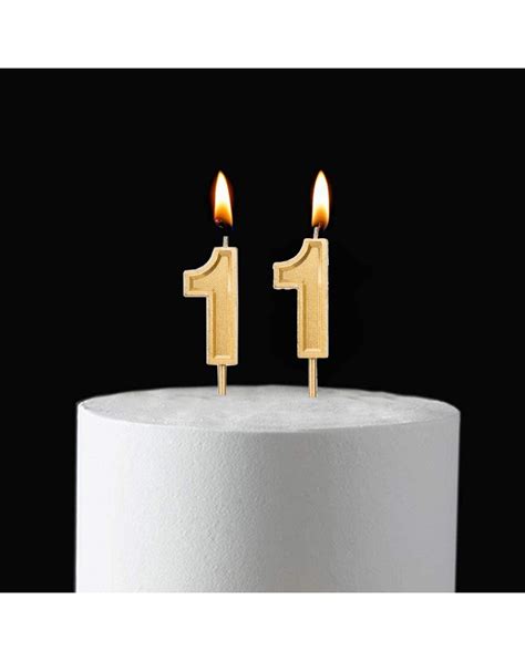 11th Birthday Candles Gold Number 11 Cake Topper For Birthday