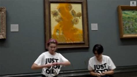 Climate Activists Throw Soup On Van Goghs Sunflowers