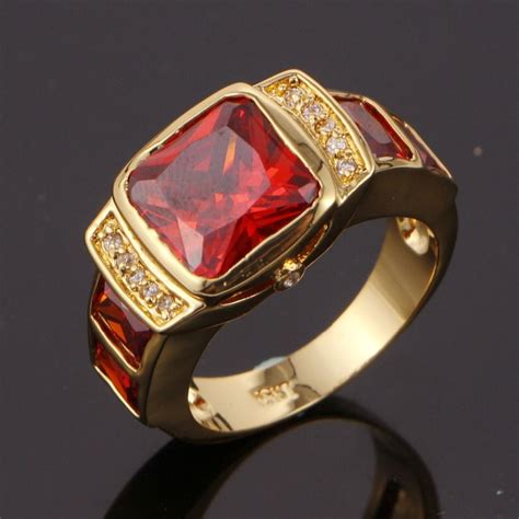 5 out of 5 stars. suohuan men's Fashion ruby jewelry men rings CZ 18 K Gold ...