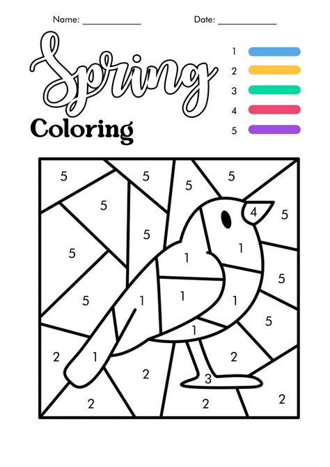 21 Printable Color By Number For Kindergarten Free Coloring Pages