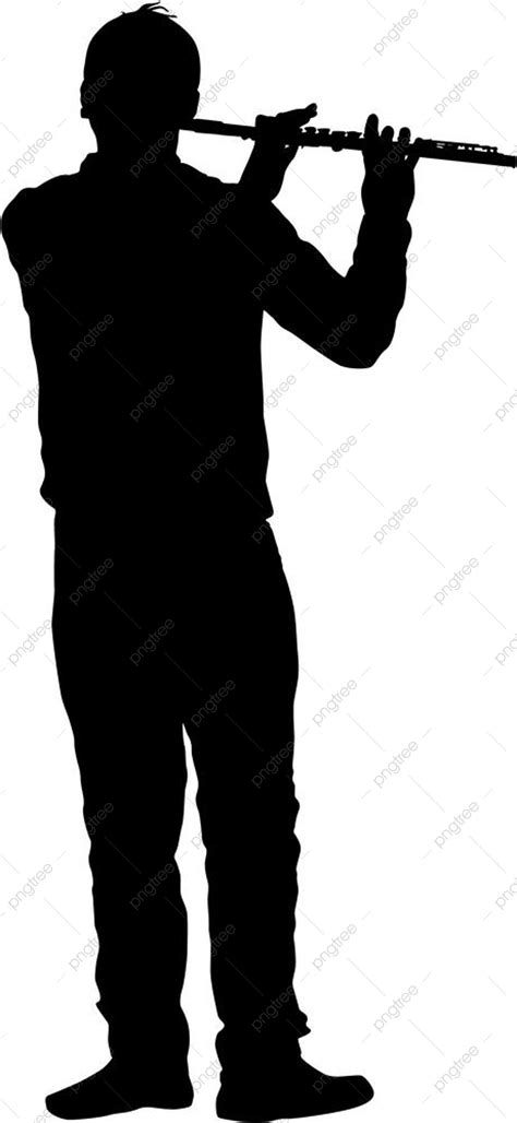 Flute Silhouette Vector Png Silhouette Of Musician Playing The Flute