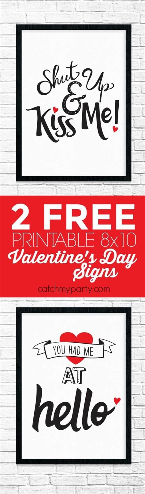 Free Printable Romantic Valentines Day Signs Catch My Party
