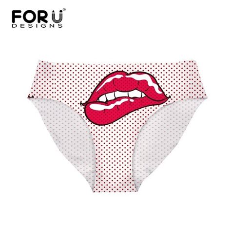 buy forudesigns 3d red lips printed women panties brand pink dot ladies sexy