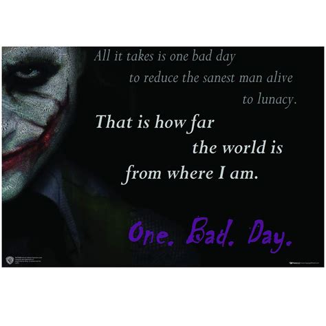 Happy Tmart Joker All It Takes Is One Bad Day Quote Poster Wb