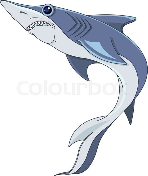 Illustration Of Cute Blue Shark Stock Vector Colourbox