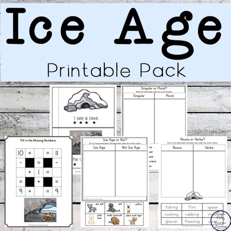 Ice Age Printable Pack Simple Living Creative Learning