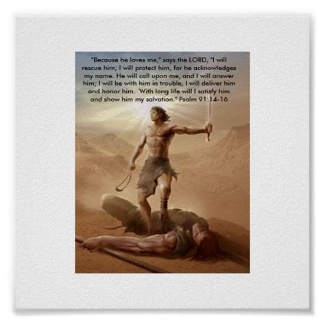 God o' tag o' •sea david had no armor, no experience, no equipment, he was not battle tested, nor was he trained. David and Goliath by:David Gudishvili Poster | Zazzle.com ...