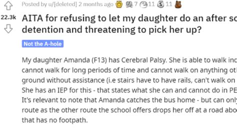 Mom Refuses To Let Her Daughter Do After School Detention Is She Wrong