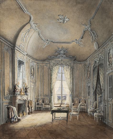 French School 19th Century Interior Of A Salon In Louis Xvi Style