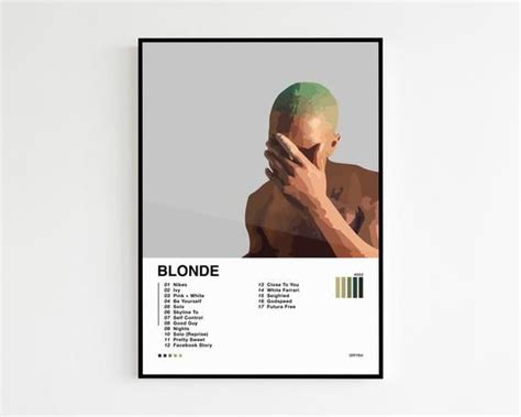 Frank Ocean Blond Album Tracklist Poster Etsy Blonde Album Frank