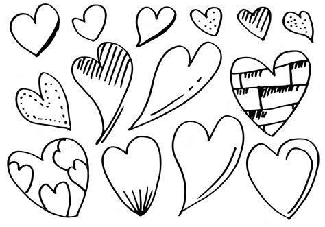 Premium Vector Doodle Hearts Hand Drawn Love Heart Collectionvector