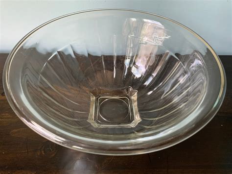 Vintage Hazel Atlas Nesting Mixing Bowl Clear Glass Ribbed Etsy