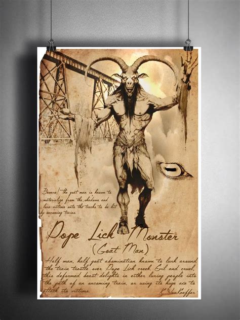 Goat Man The Pope Lick Monster Folklore Legends Creepy Horror Artwork Myths And Monsters