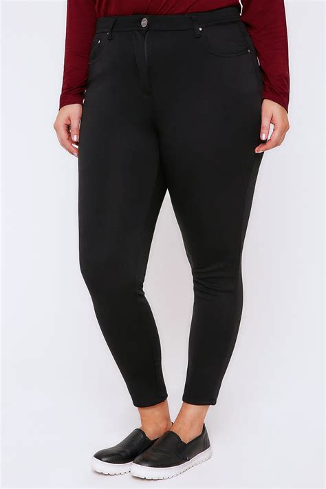 Black Stretch Skinny Jeggings With 5 Pockets Plus Size 14 To 32