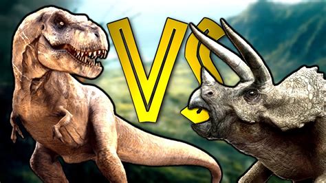 T Rex Vs Triceratops Jurassic World Evolution Dinosaur Battle Youtube
