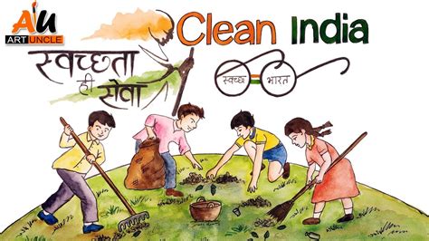 drawing on swachh bharat abhiyan drawing on clean india green india drawing on swachhta