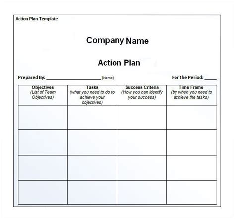 Action Plan Templates 14 Free Word Excel And Pdf Formats Samples